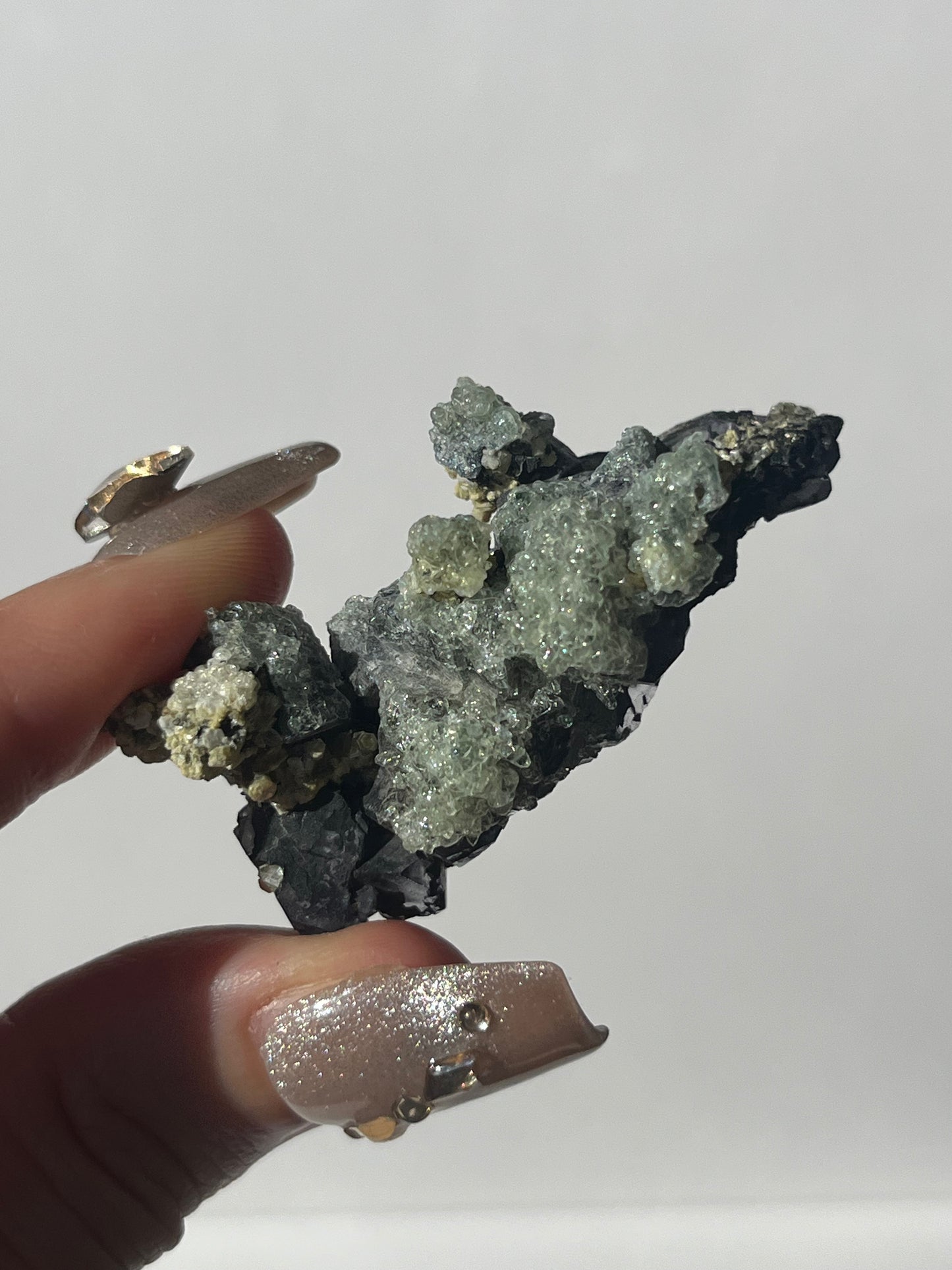 Purple Erongo Fluorite with Muscovite and UV Reactive Hyalite Opal Specimen