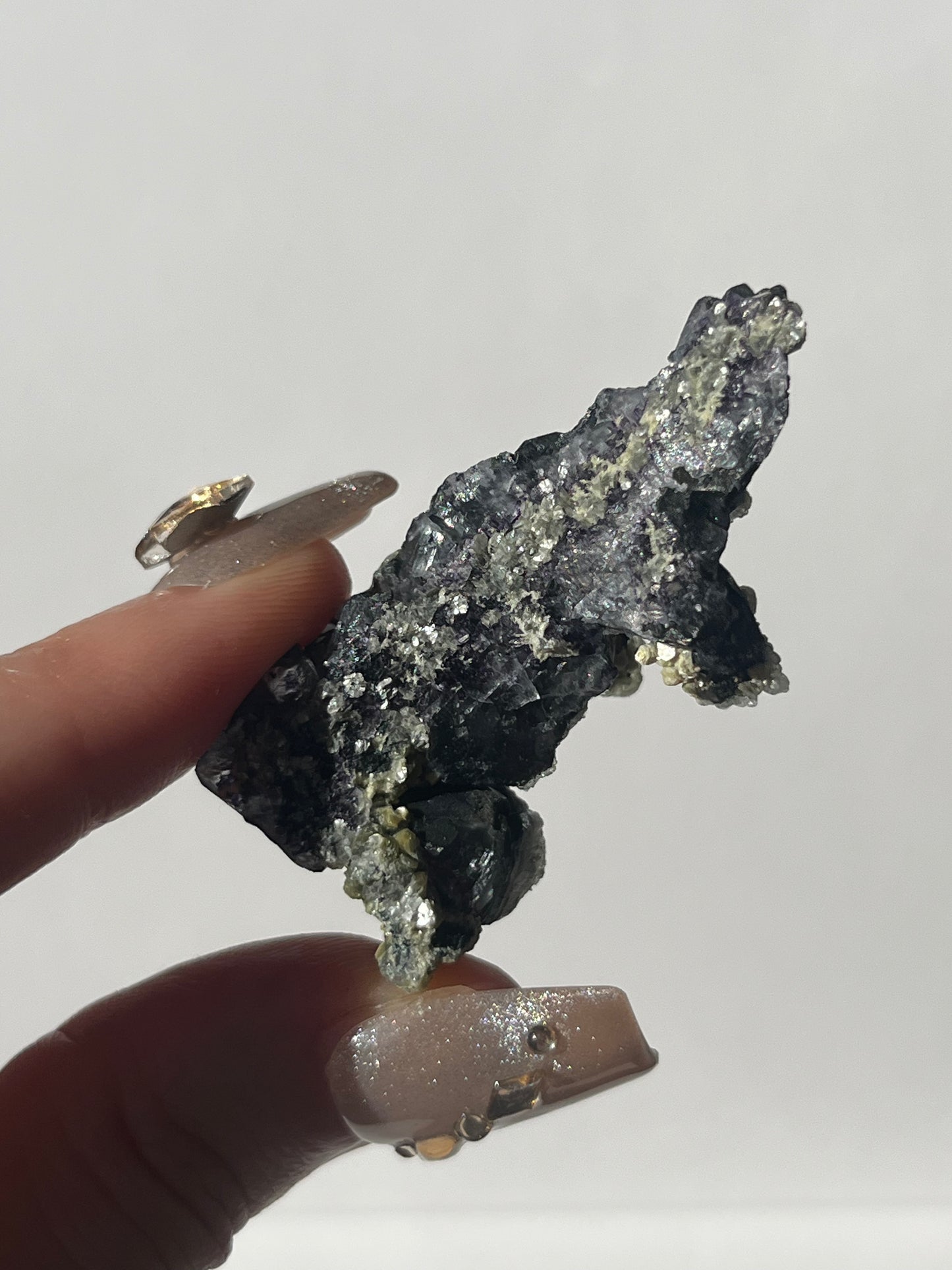 Purple Erongo Fluorite with Muscovite and UV Reactive Hyalite Opal Specimen