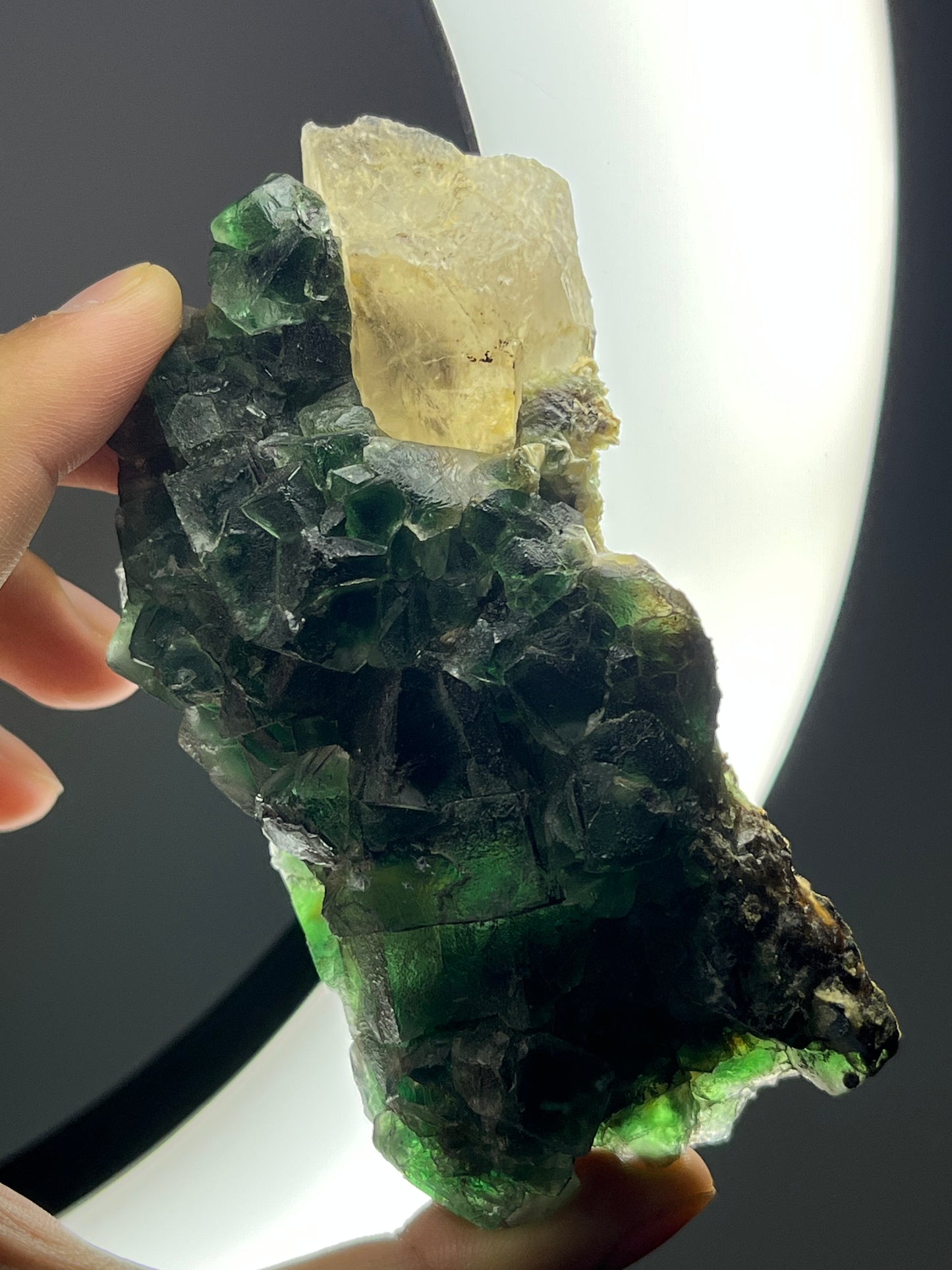 Green Erongo Fluorite with Quartz and Muscovite Specimen B