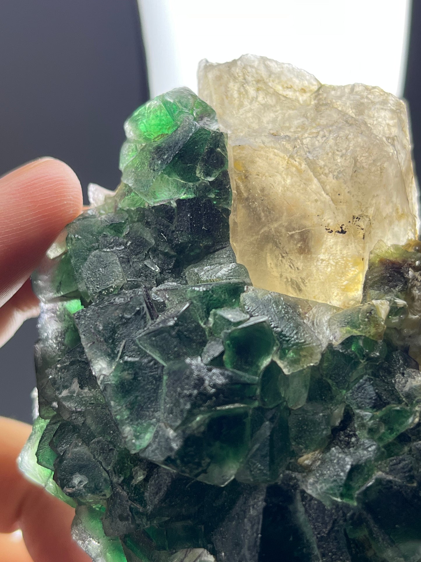 Green Erongo Fluorite with Quartz and Muscovite Specimen B