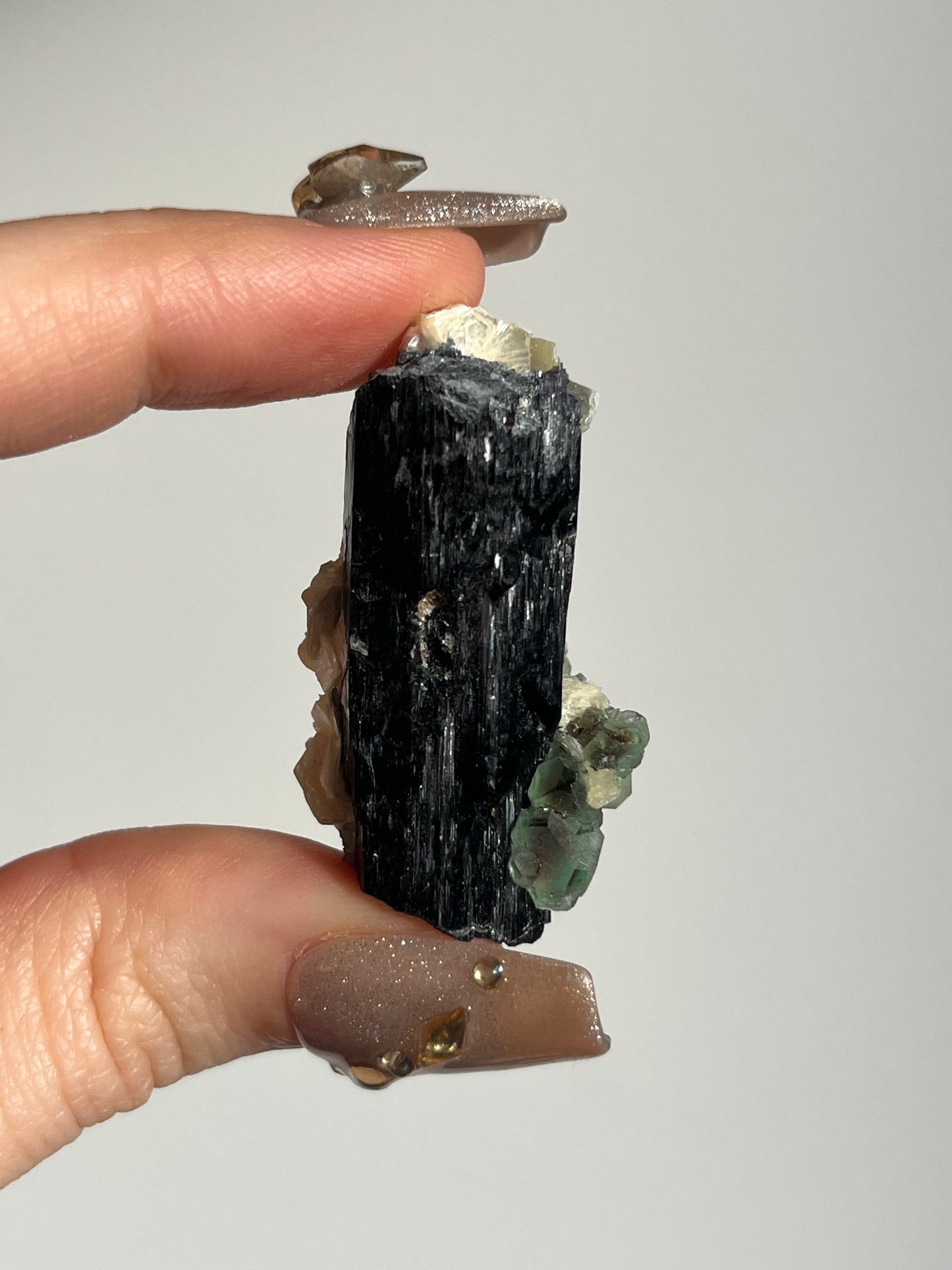Erongo Fluorite with Tourmaline and Muscovite Specimen A