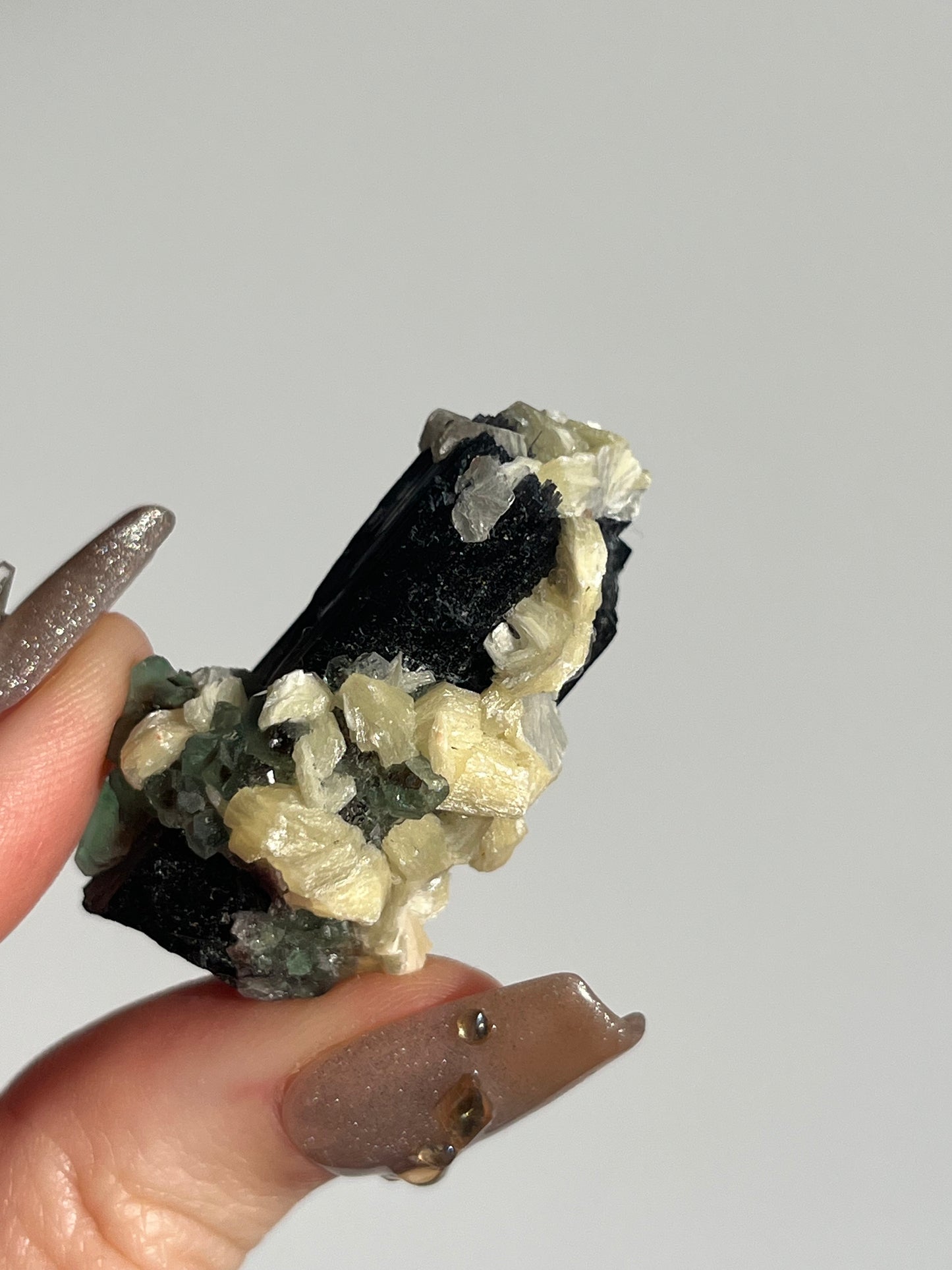 Erongo Fluorite with Tourmaline and Muscovite Specimen A