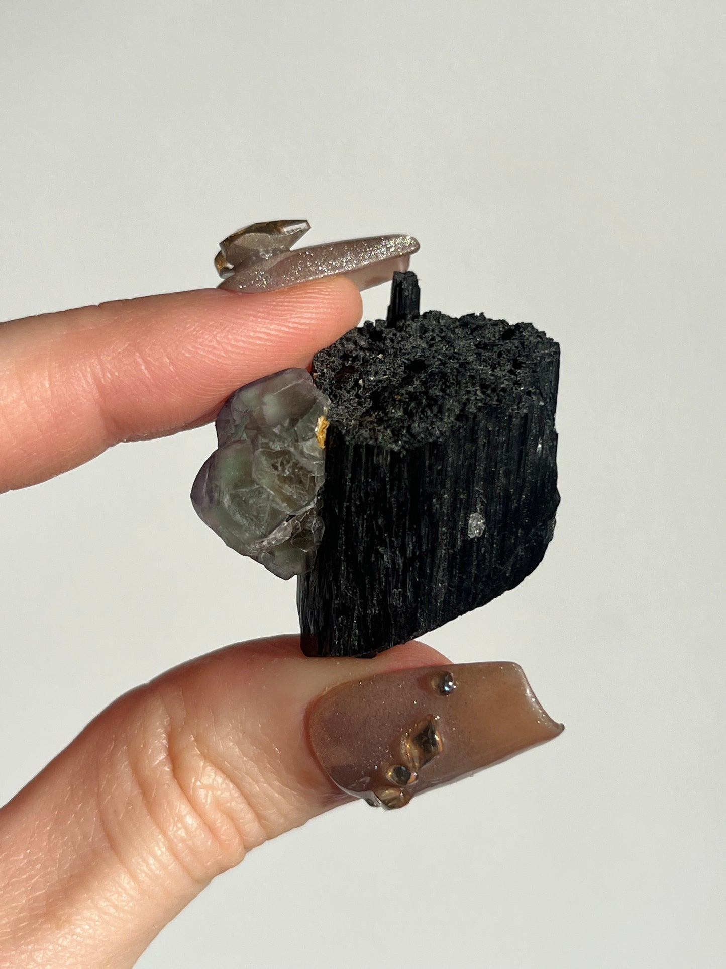 Erongo Fluorite with Tourmaline and Muscovite Specimen C