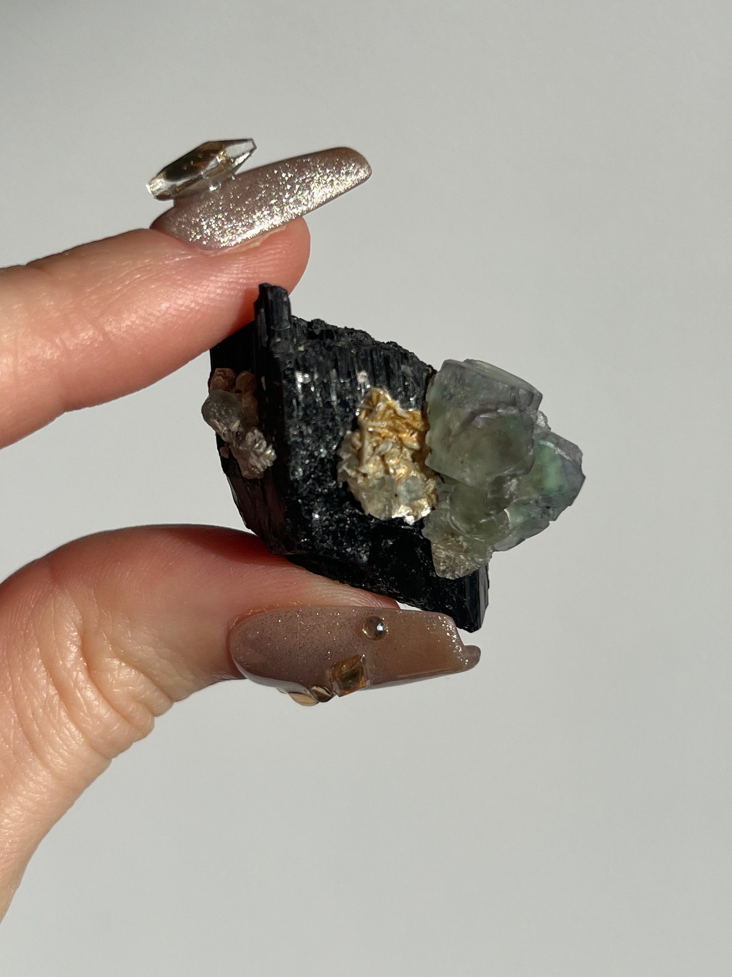 Erongo Fluorite with Tourmaline and Muscovite Specimen C