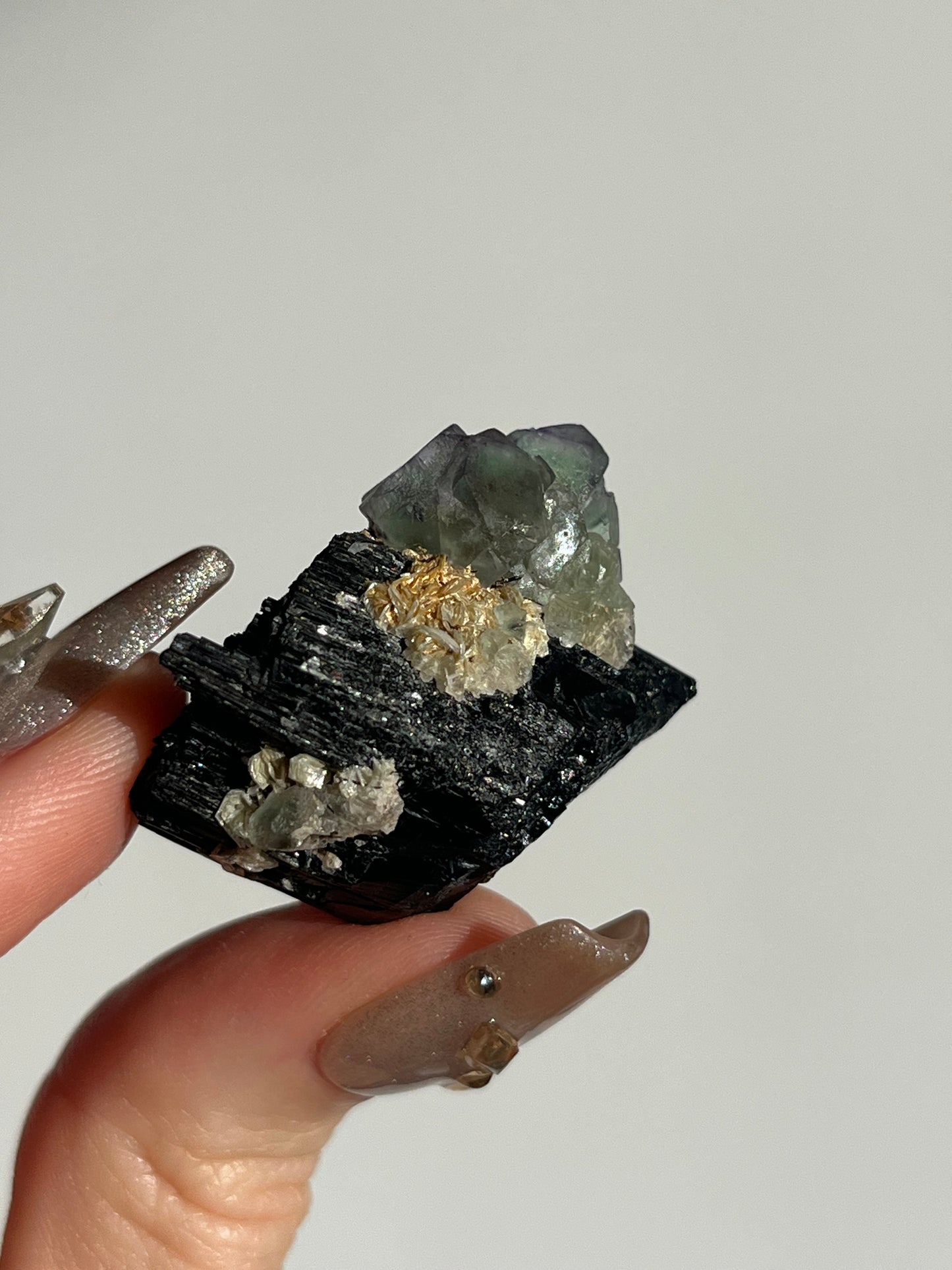 Erongo Fluorite with Tourmaline and Muscovite Specimen C