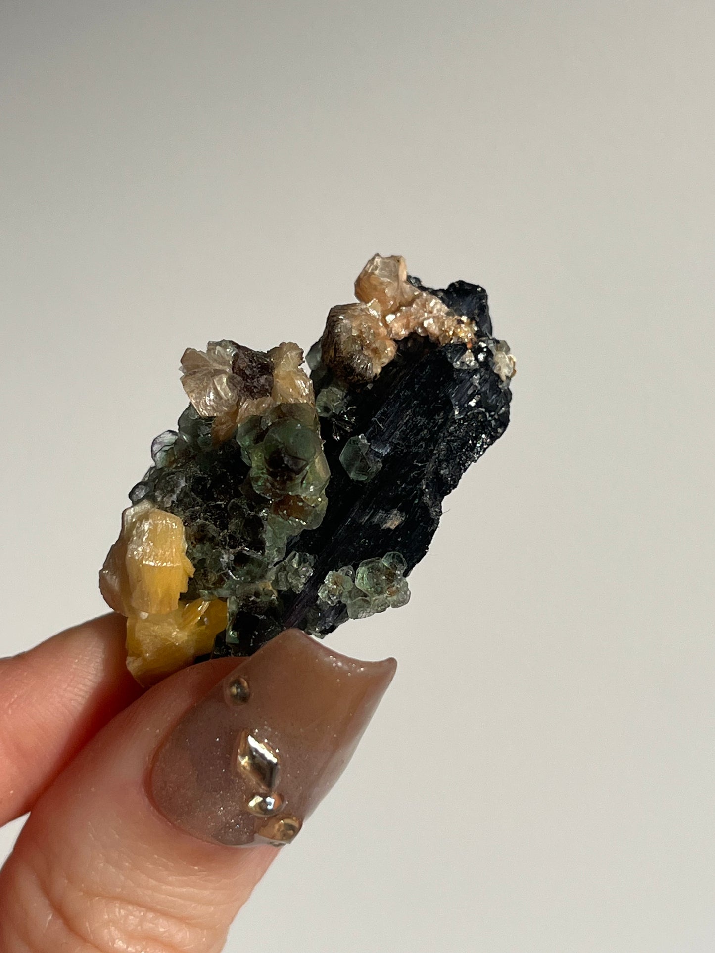 Erongo Fluorite with Tourmaline and Muscovite Specimen D