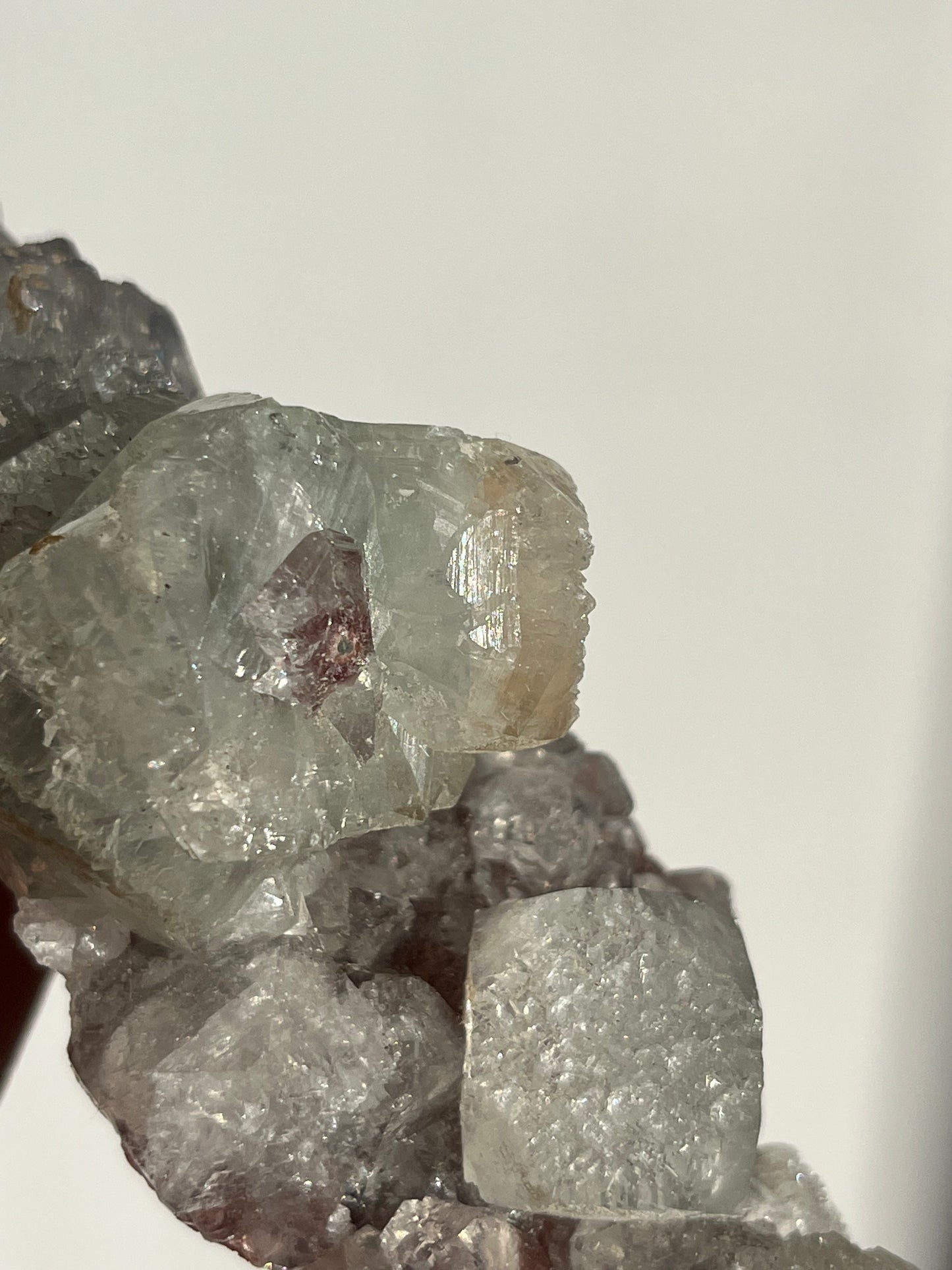 Etched Apophyllite on Red Heulandite Specimen A