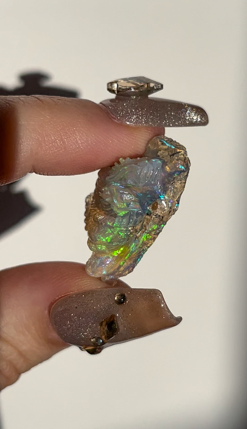 Ethiopian Opal Eastern Style Dragon Carving