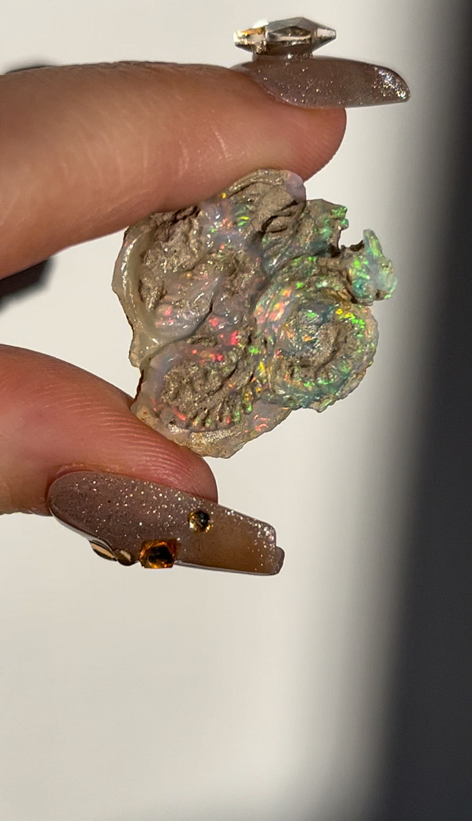 Ethiopian Opal Open Wing Dragon Carving