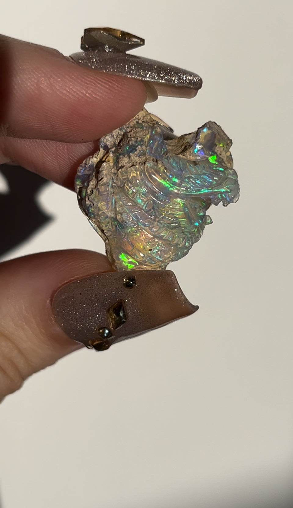 Ethiopian Opal Eastern Style Dragon Carving