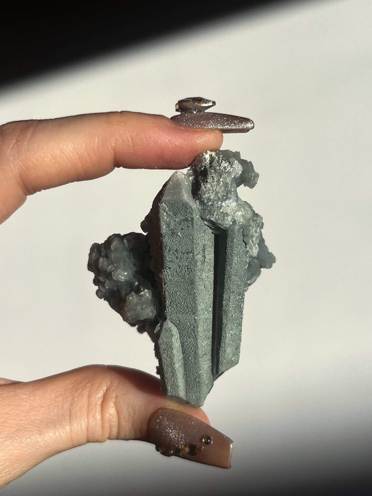 Euci Quartz with Coin Petal Calcite Specimen I