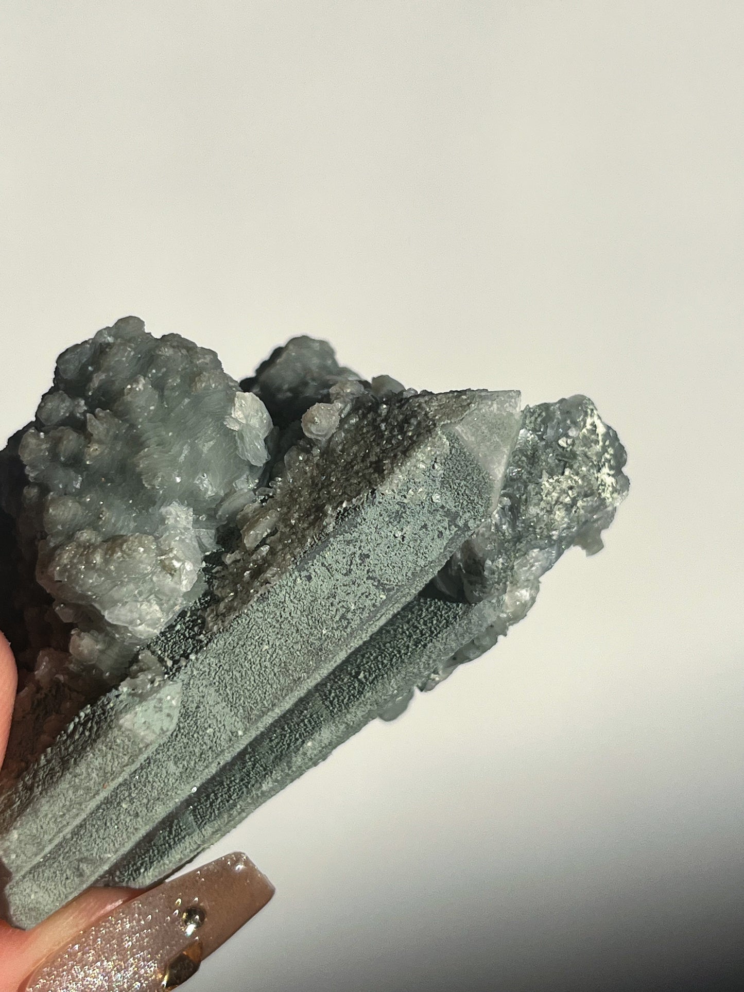 Euci Quartz with Coin Petal Calcite Specimen I