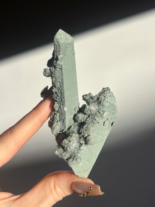 Euci Quartz with Coin Petal Calcite Specimen O