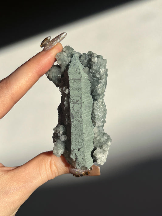Euci Quartz with Coin Petal Calcite Specimen R