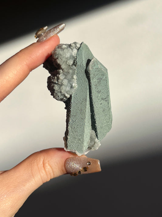 Euci Quartz with Coin Petal Calcite Specimen T