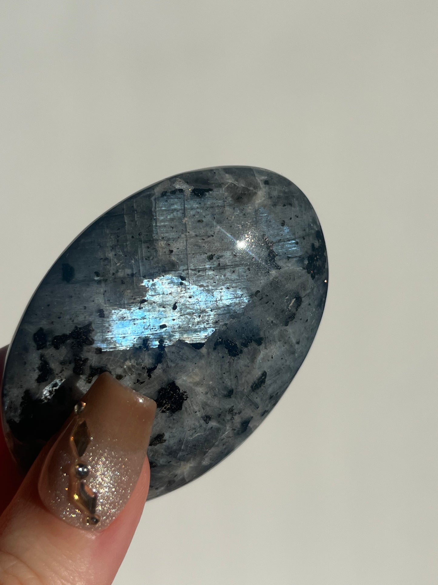 Flashy Larvikite Palmstone B