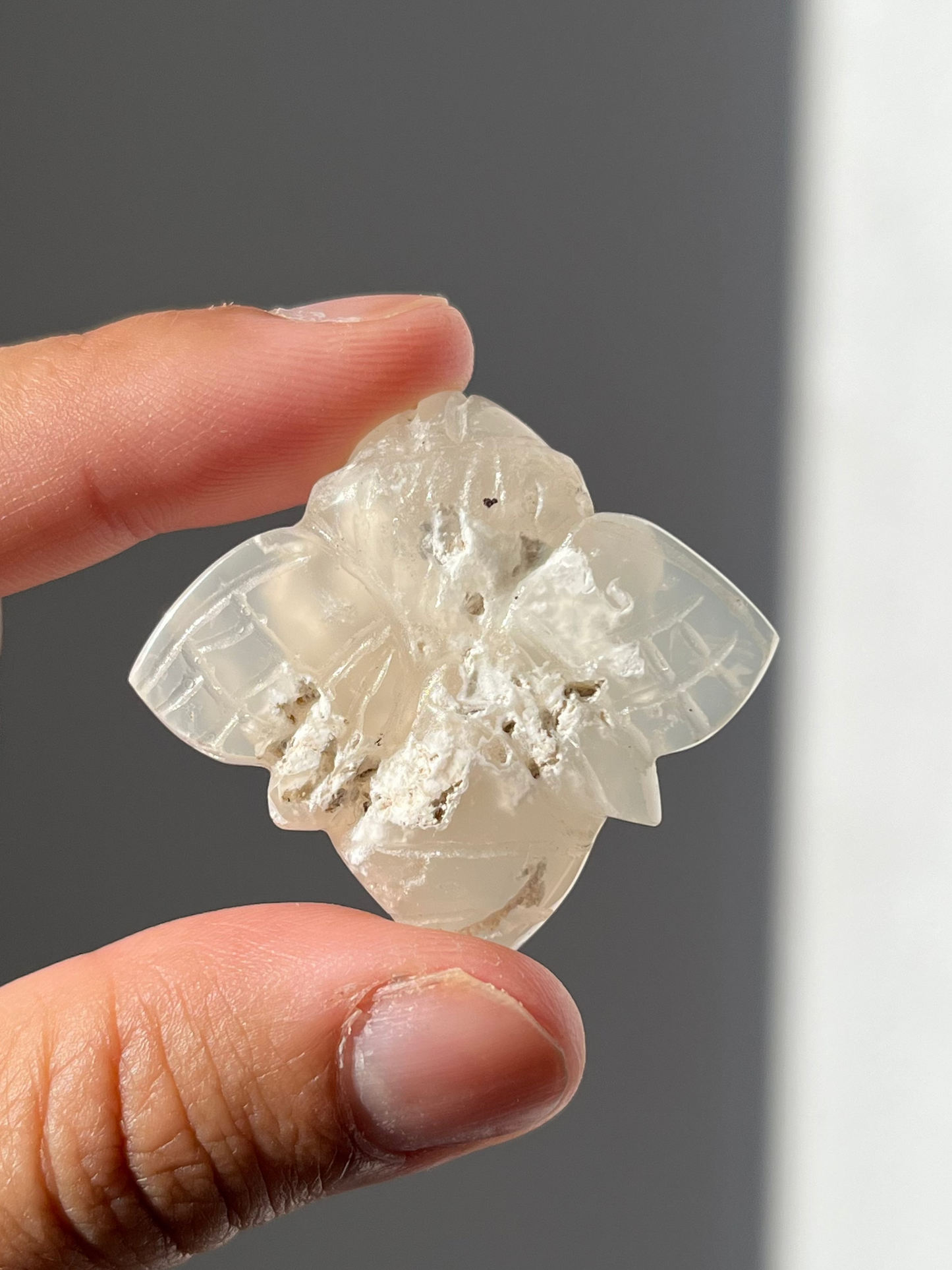 Flower Chalcedony Bee Carving (You Choose)