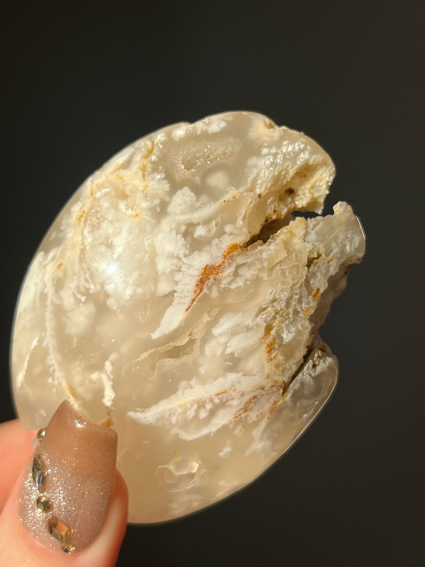 Druzy Flower Agate Palmstone A