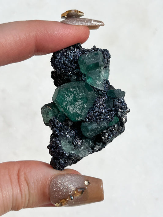 Peruvian Green Fluorite with Pyrite, Sphalerite & Galena #4