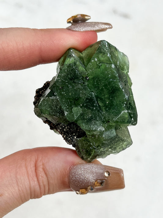 Peruvian Green Fluorite with Pyrite, Sphalerite & Galena #5