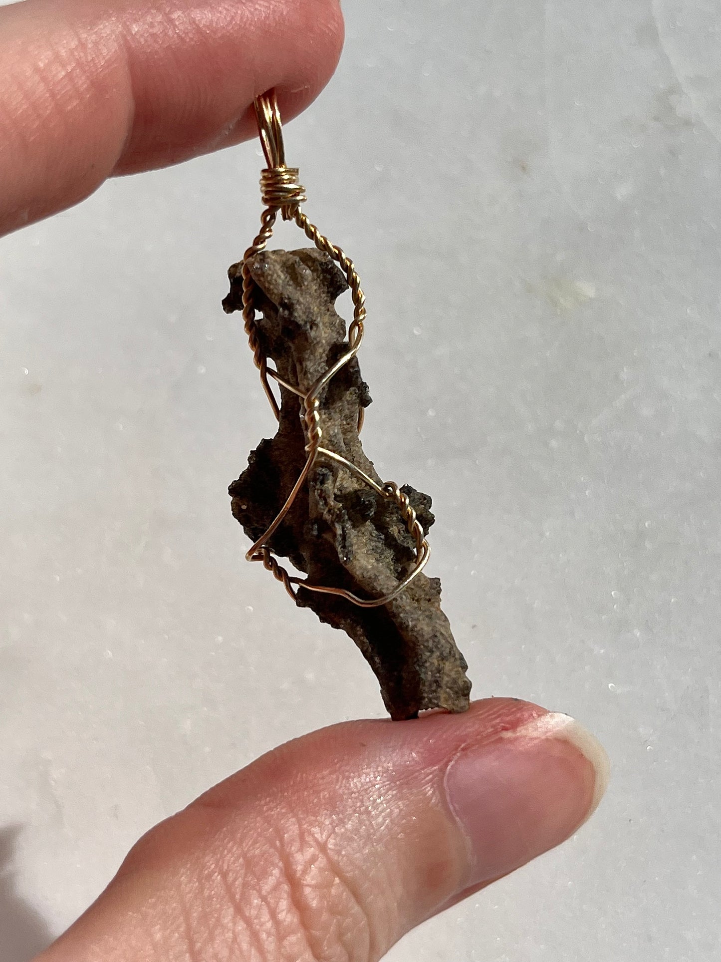 Fulgurite 14kt Gold Filled Wire Wrapped Pendant