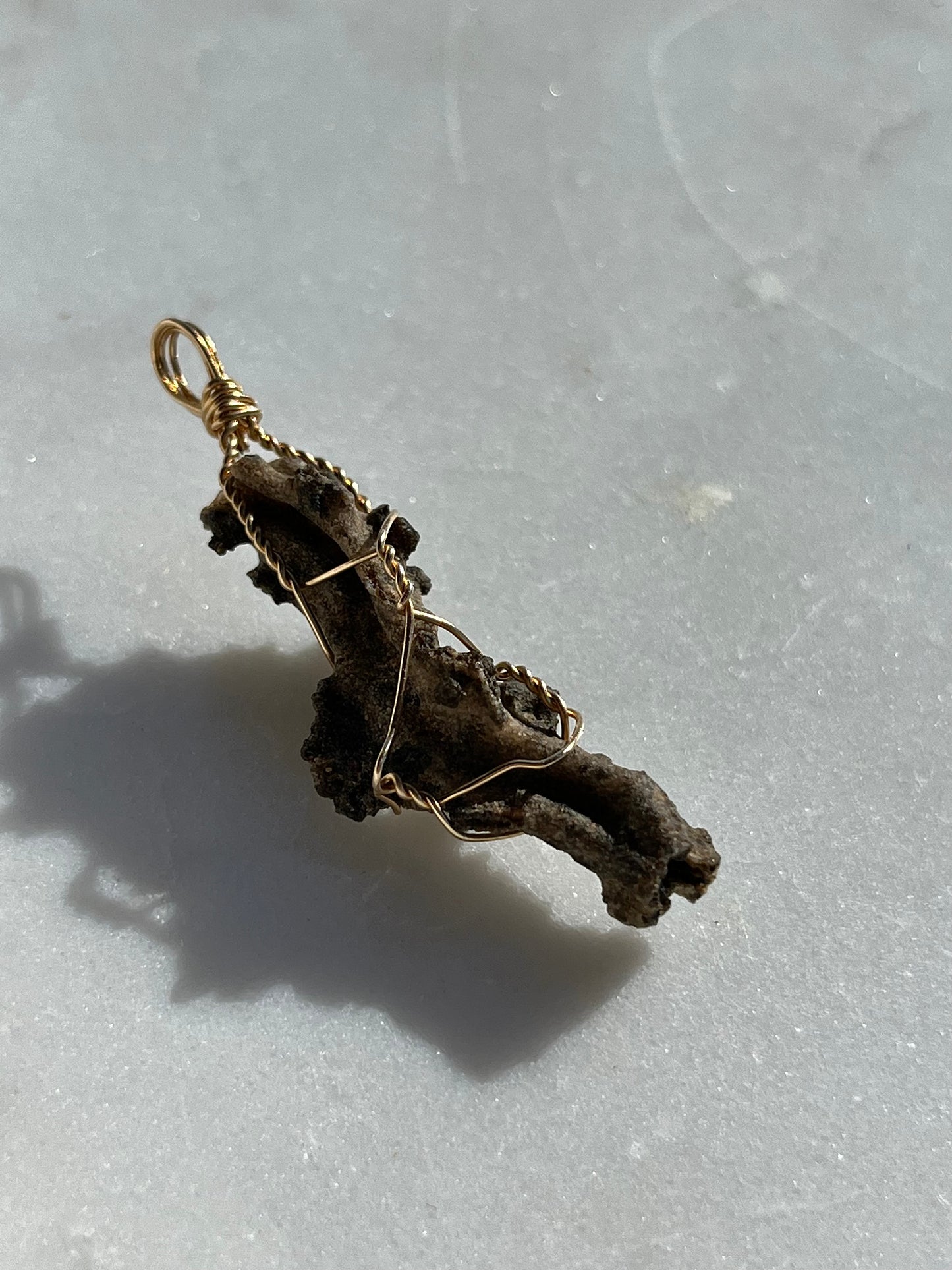 Fulgurite 14kt Gold Filled Wire Wrapped Pendant