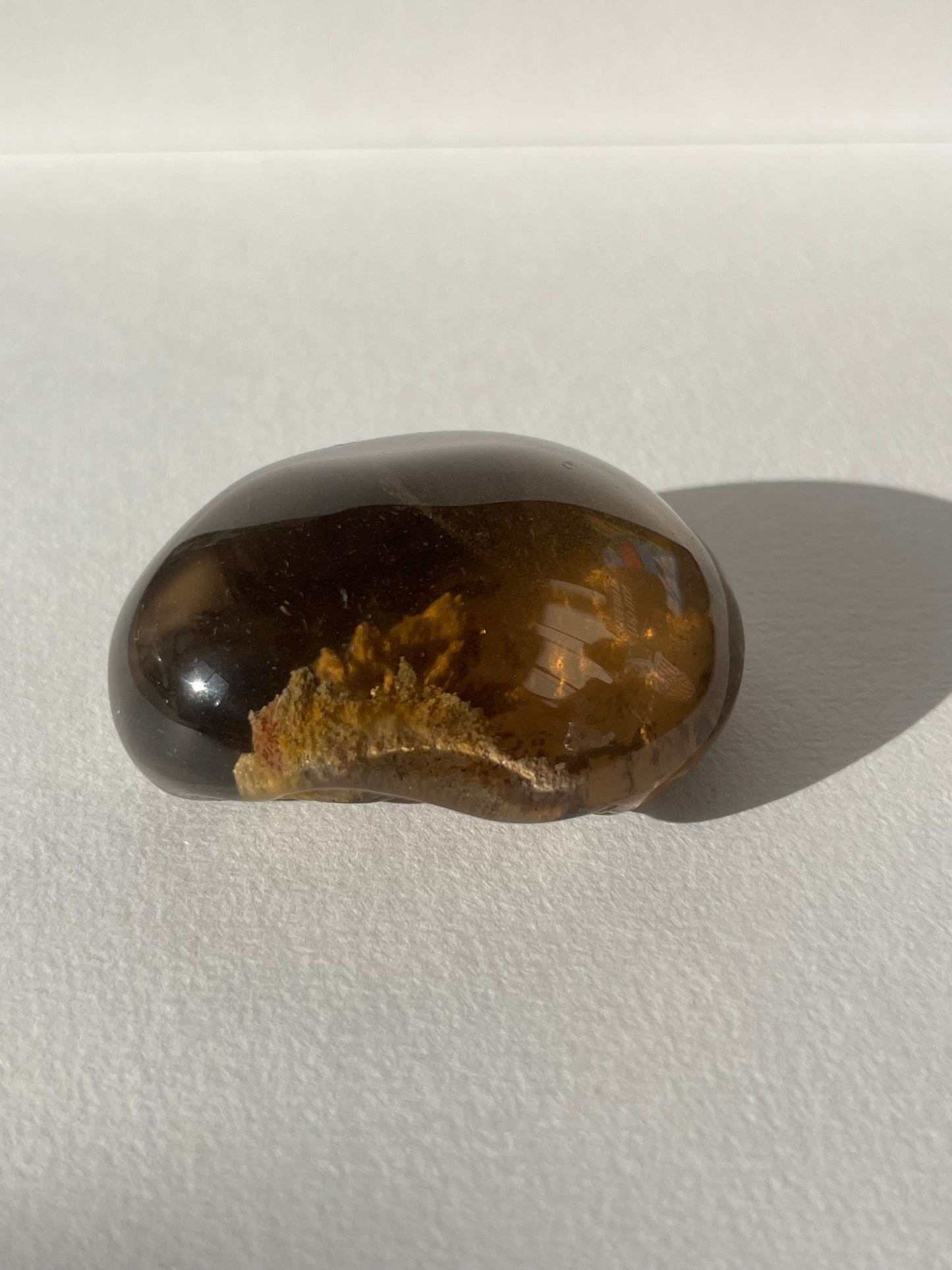 Smokey Garden Quartz Lens Carving A