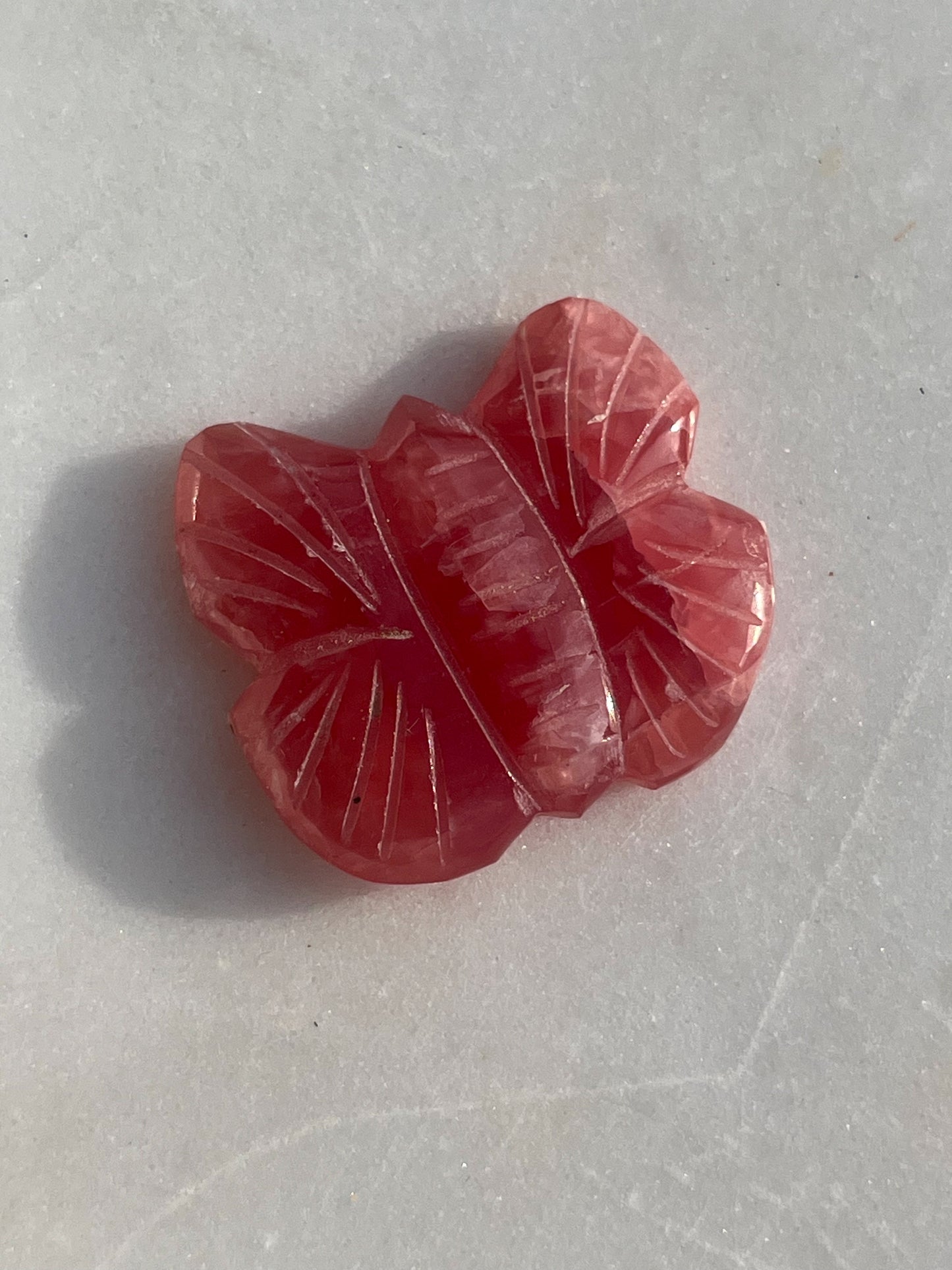 Gel Rhodochrosite Butterfly Carving