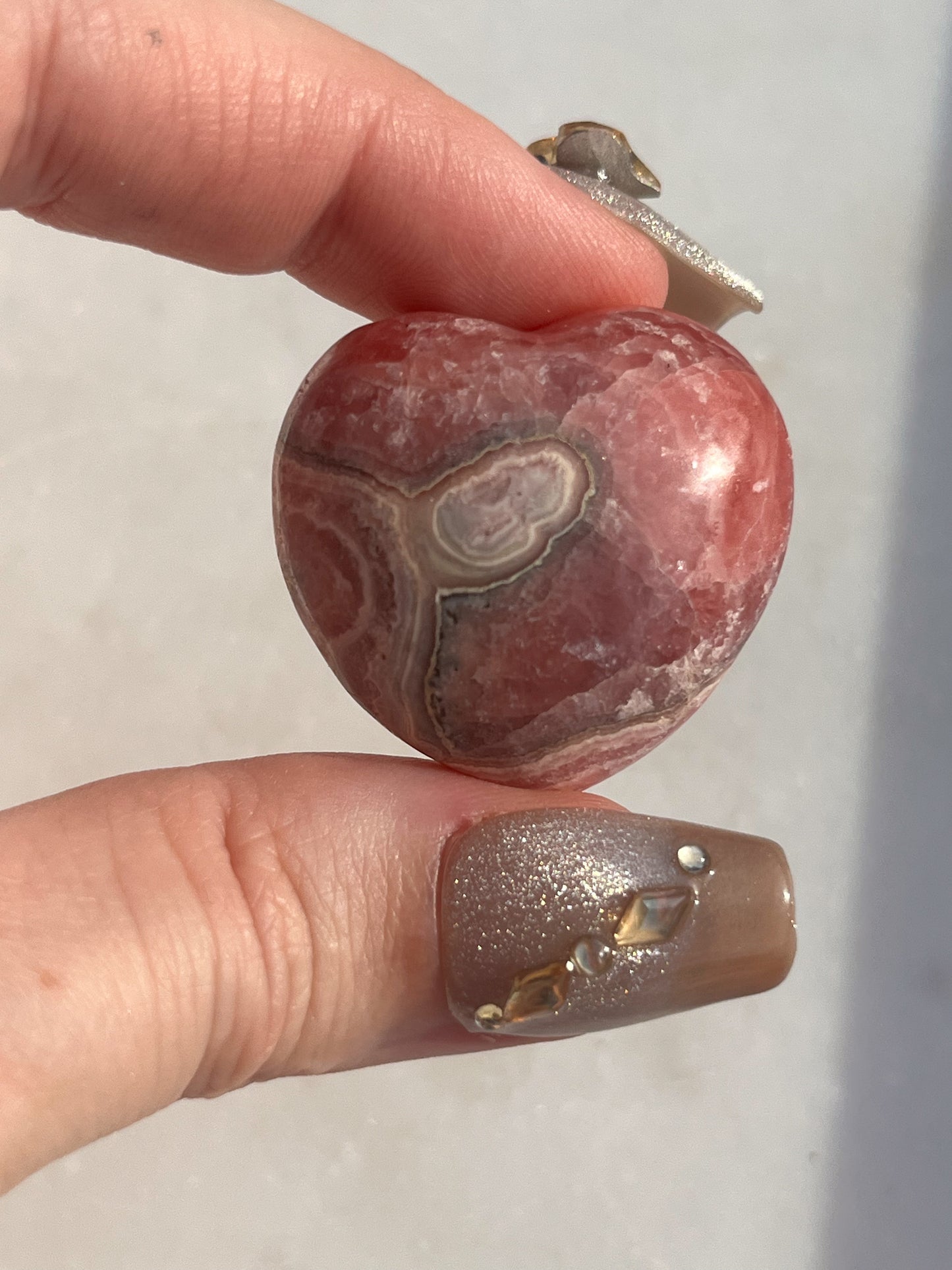 Rhodochrosite Heart Carving #1