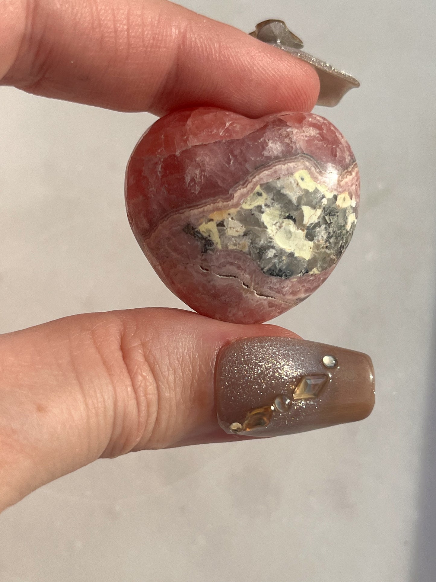 Rhodochrosite Heart Carving #1