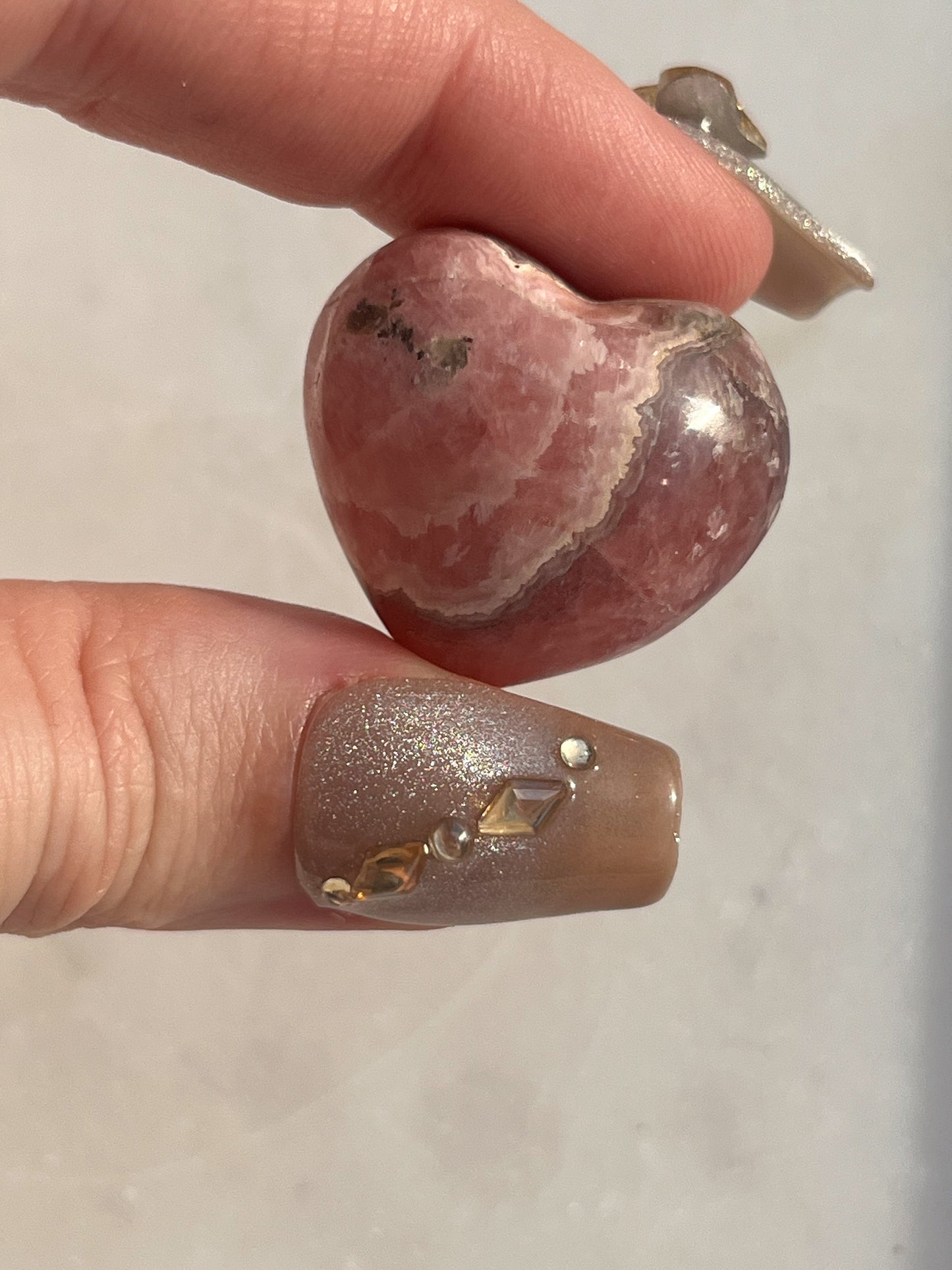 Gel Rhodochrosite Heart Carving #4