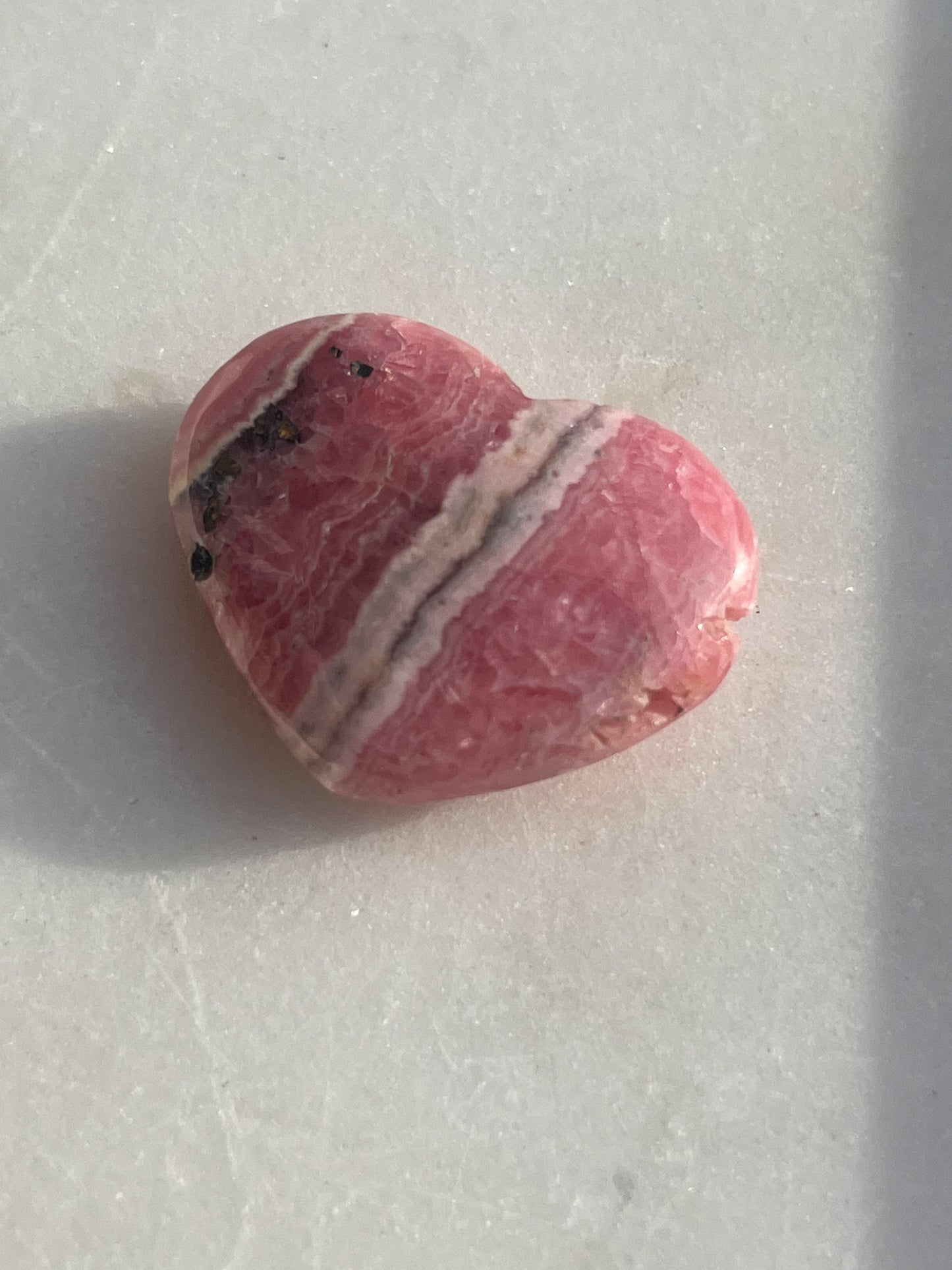 Banded Rhodochrosite Heart Carving #3