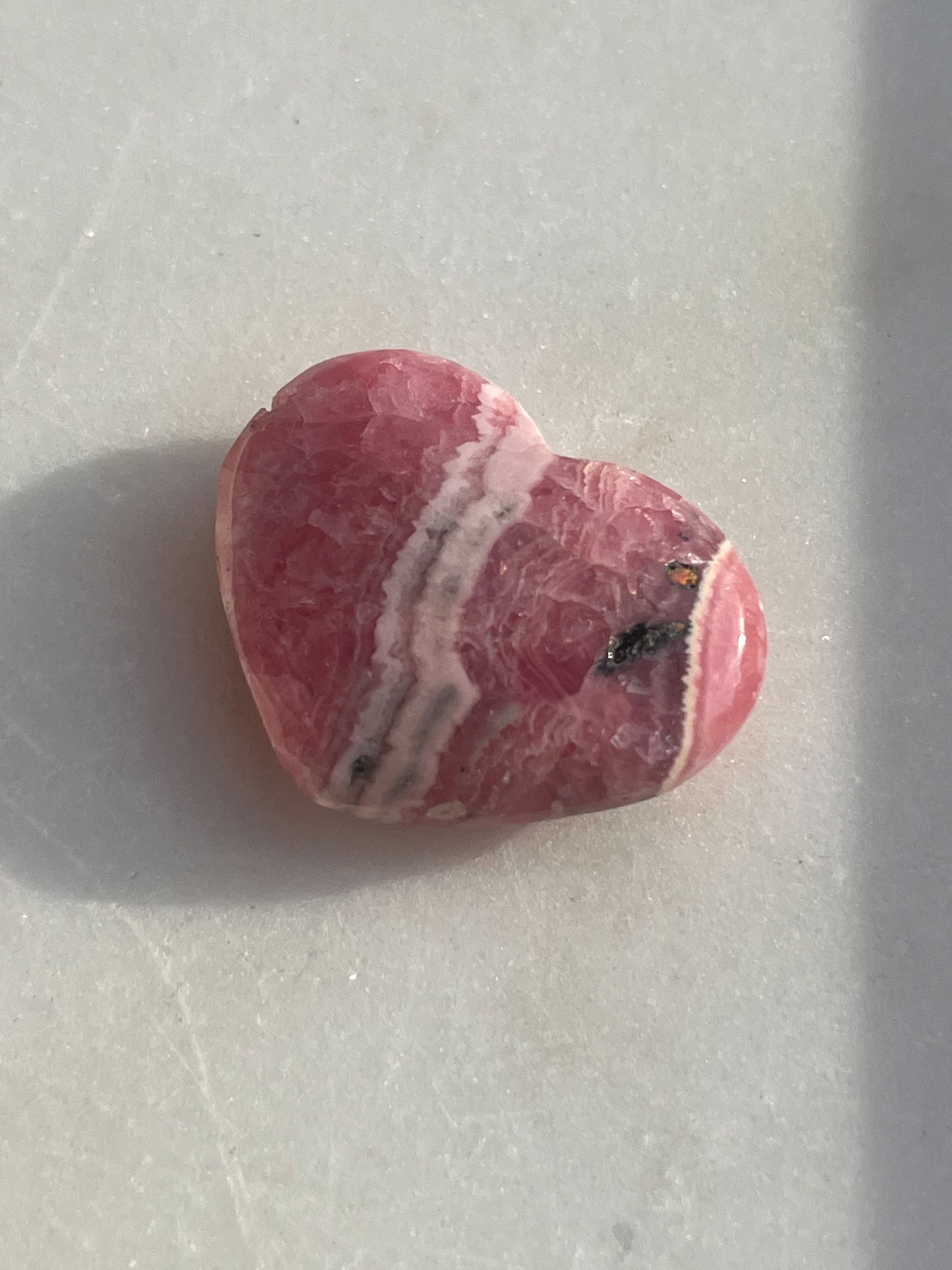 Banded Rhodochrosite Heart Carving #3