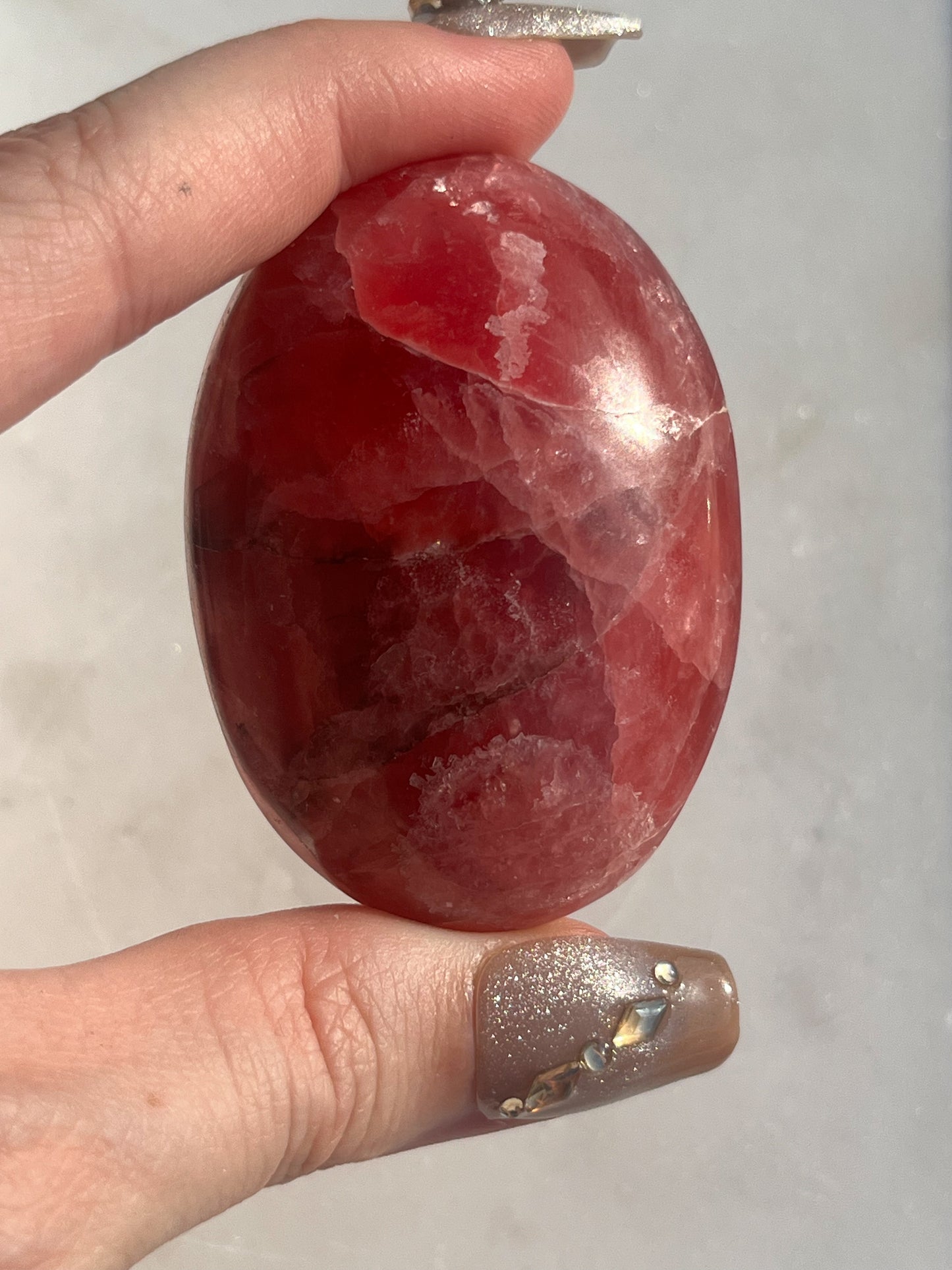 Gel Rhodochrosite Puffy Palmstone #2