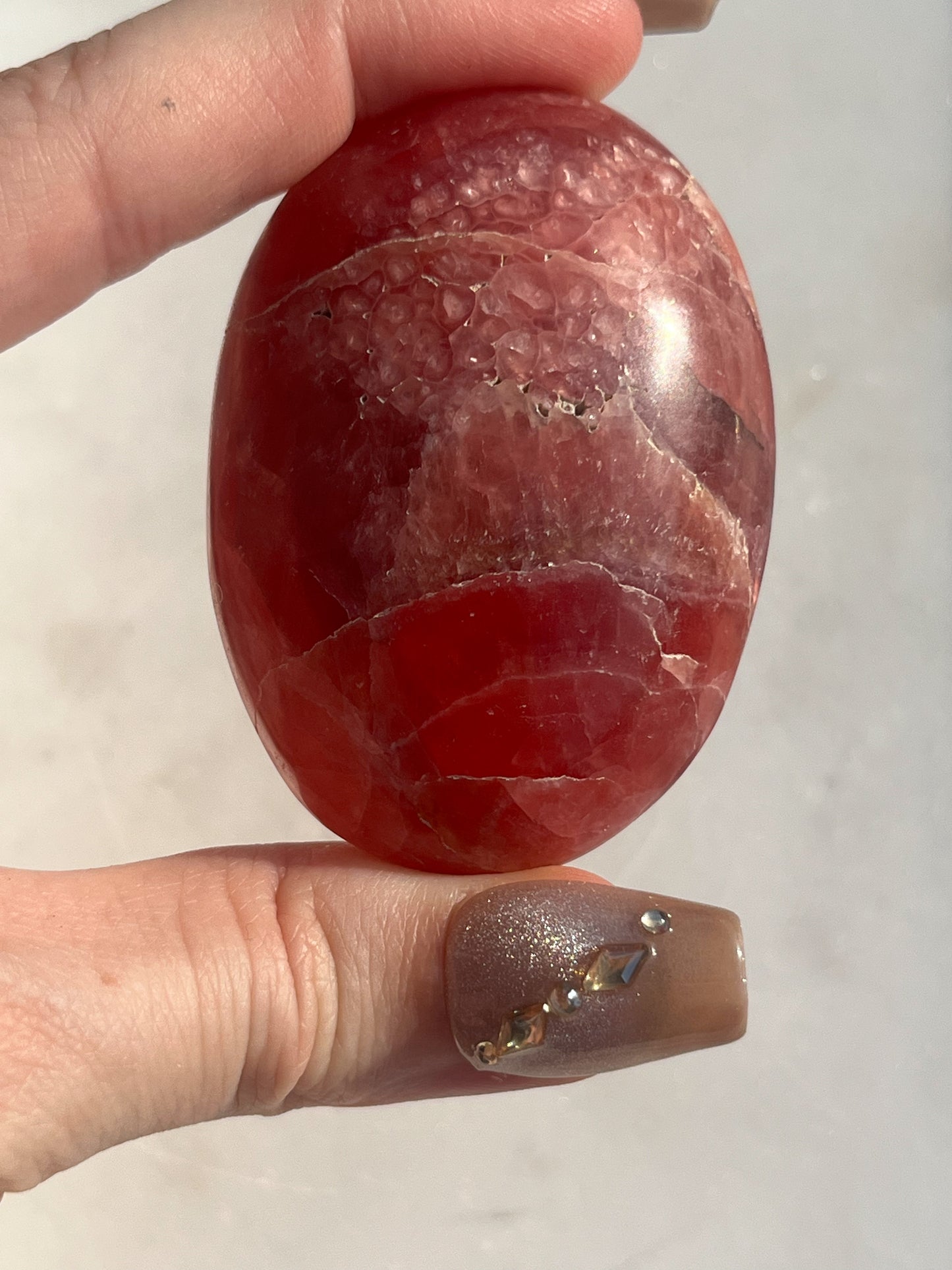 Gel Rhodochrosite Puffy Palmstone #2