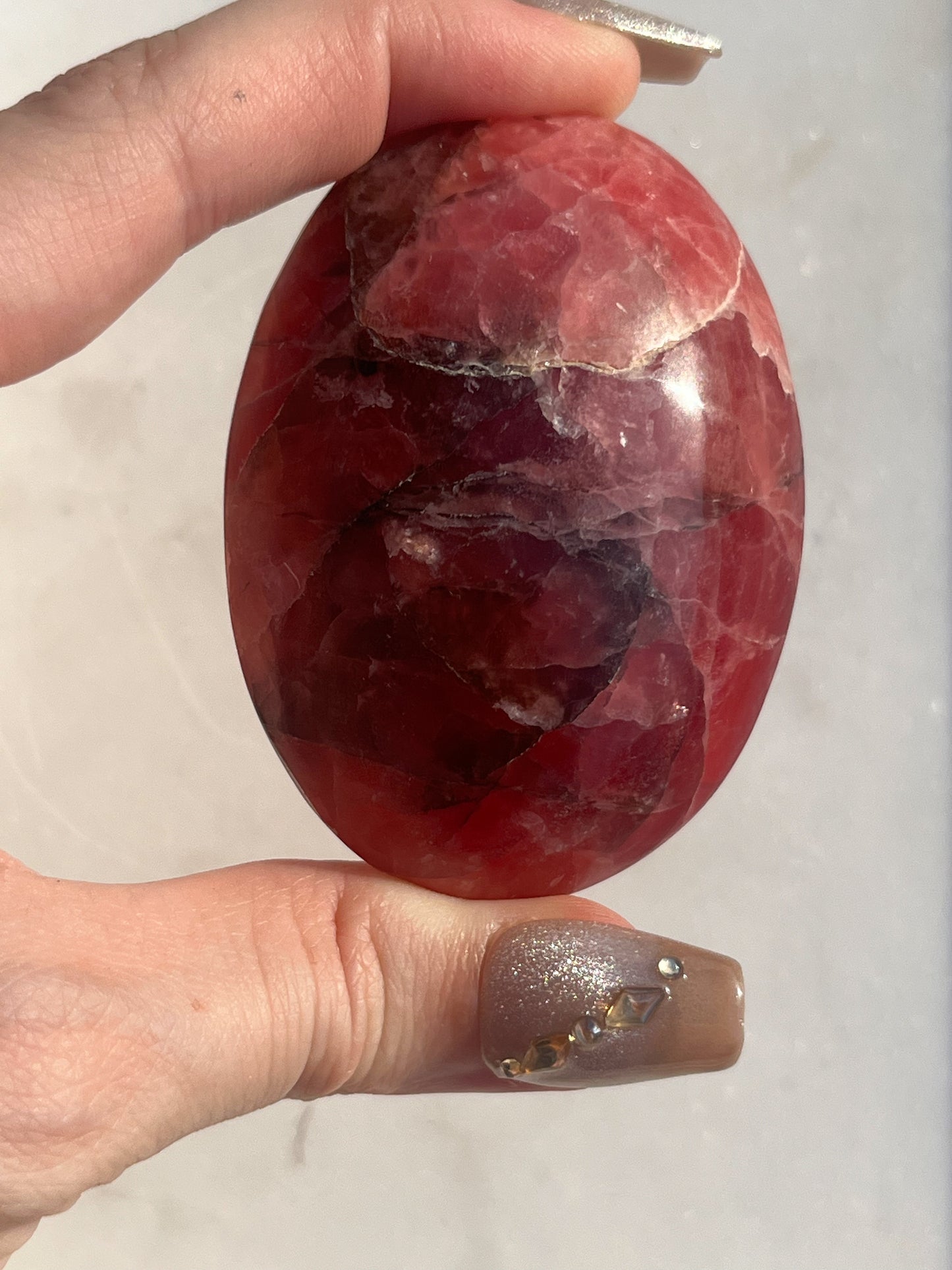 Gel Rhodochrosite Puffy Palmstone #1