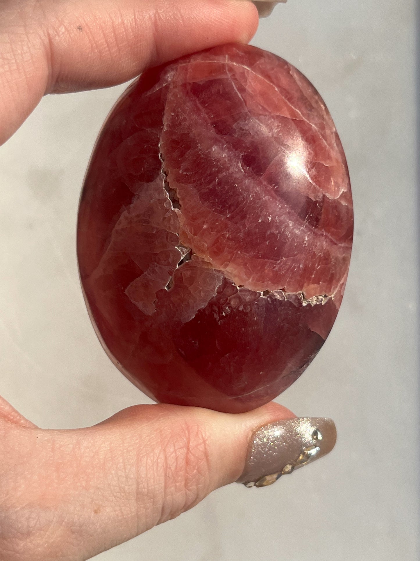 Gel Rhodochrosite Puffy Palmstone #1