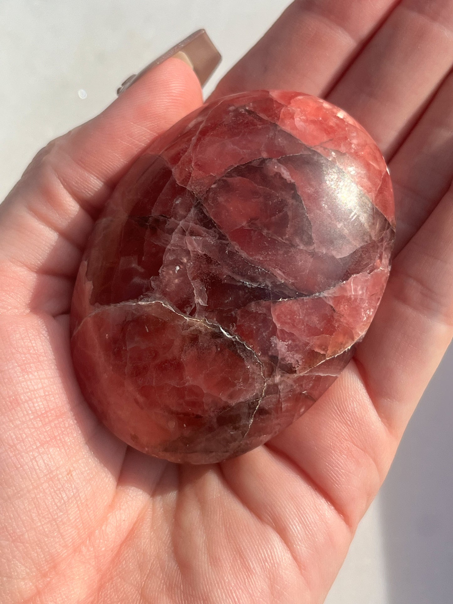 Gel Rhodochrosite Puffy Palmstone #1