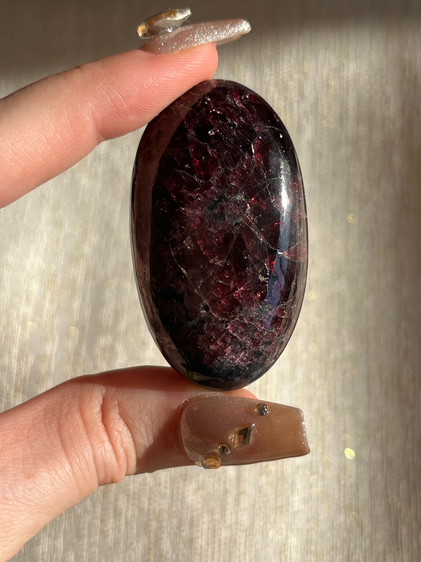 High Grade Gemmy Garnet Palmstone #B