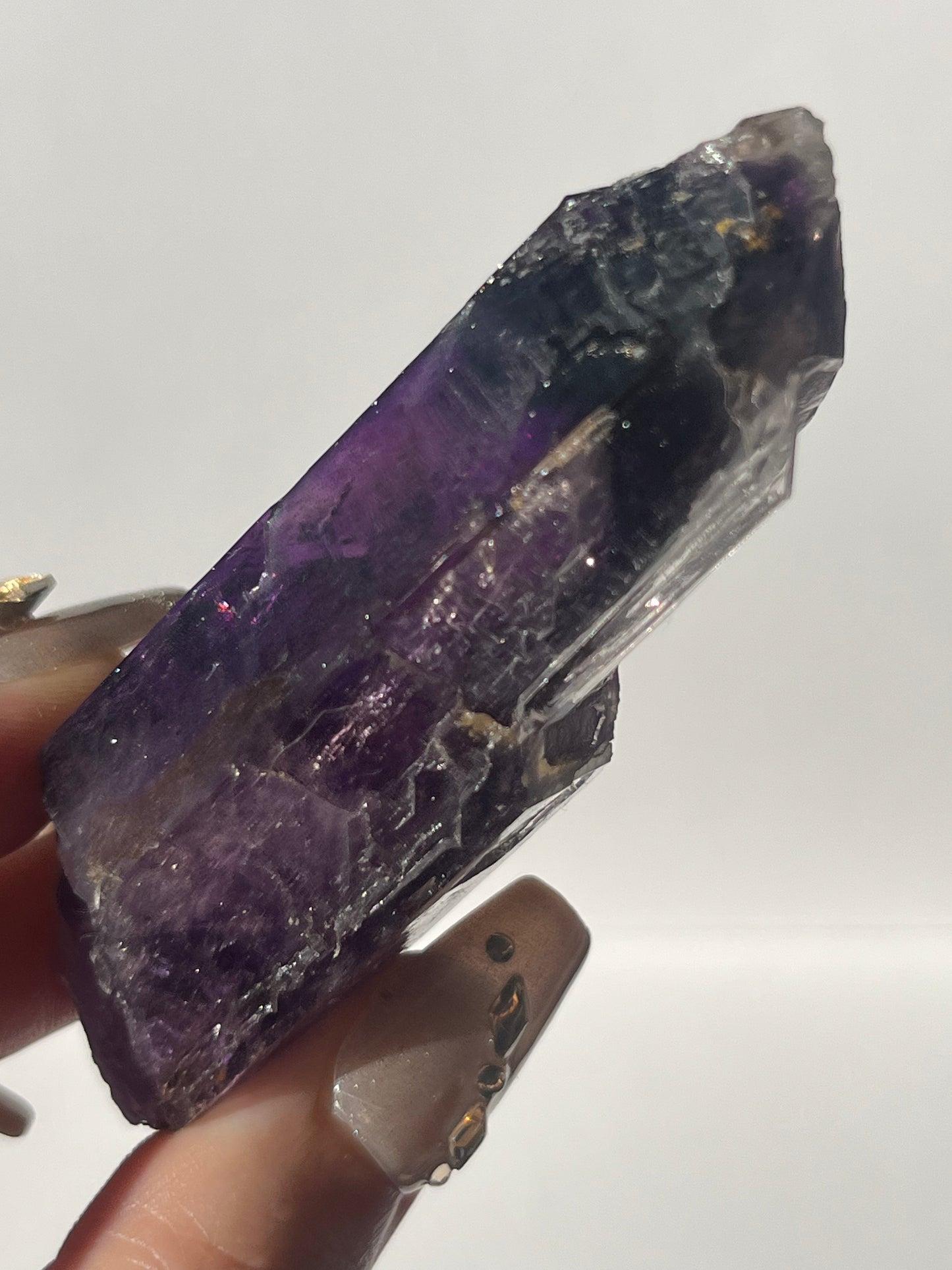 Deep Violet Skeletal Amethyst with Blue Flash Specimen C