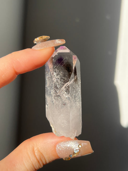 Goboboseb Phantom Smokey Amethyst with Large Moving Enhydro C