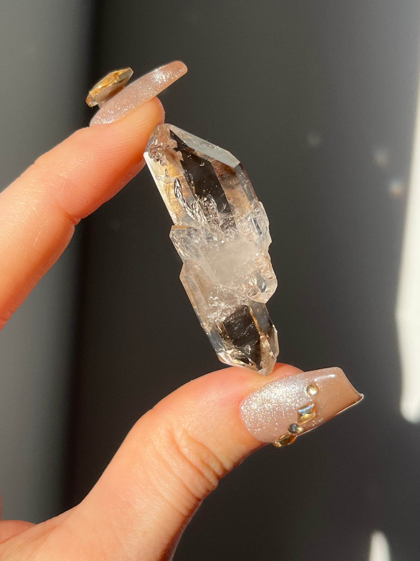 Goboboseb Phantom Smokey Quartz Faden DT Point with Static Enhydro D