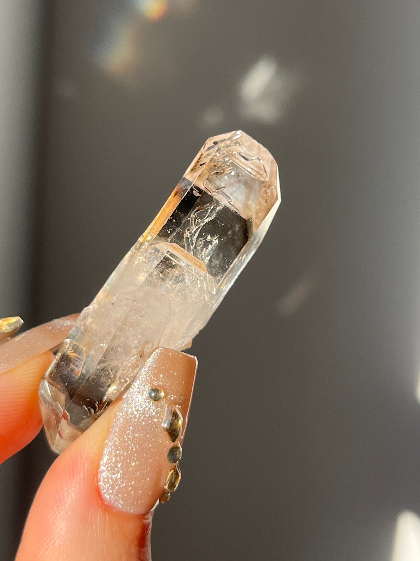 Goboboseb Phantom Smokey Quartz Faden DT Point with Static Enhydro D