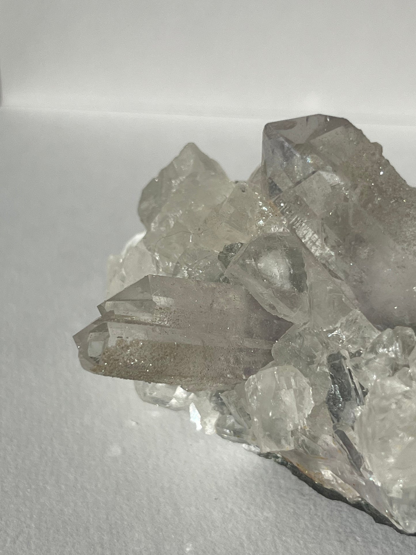 Druzy Analcime Coated Goboboseb Quartz Cluster with UV Reactive Calcite
