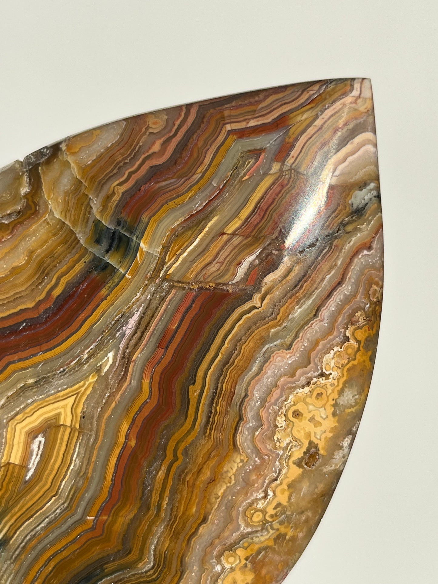 Golden Lace Agate Flame Carving A