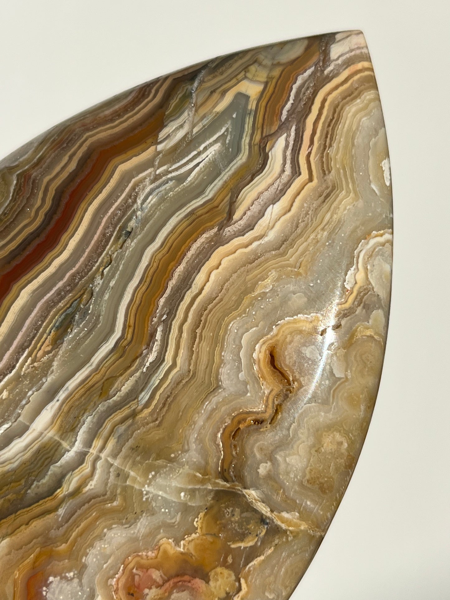 Golden Lace Agate Flame Carving B