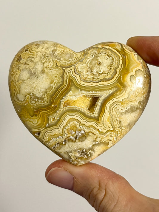 Golden Crazy Lace Agate Heart Palmstone #3