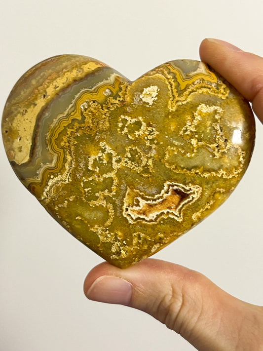 Golden Crazy Lace Agate Heart Palmstone #5