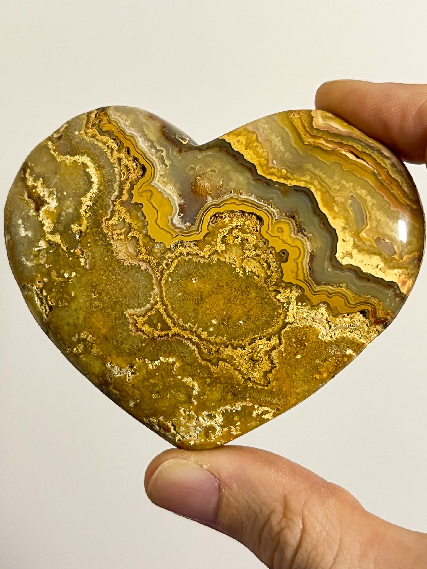 Golden Crazy Lace Agate Heart Palmstone #5