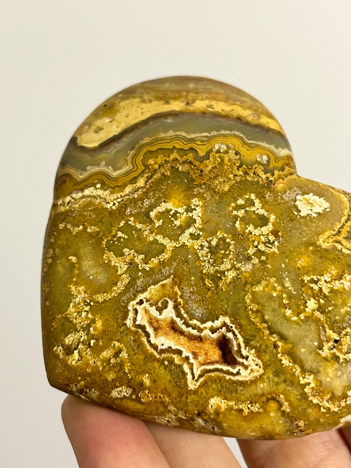 Golden Crazy Lace Agate Heart Palmstone #5